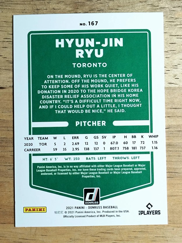 2021 Donruss #167 Hyun-Jin Ryu