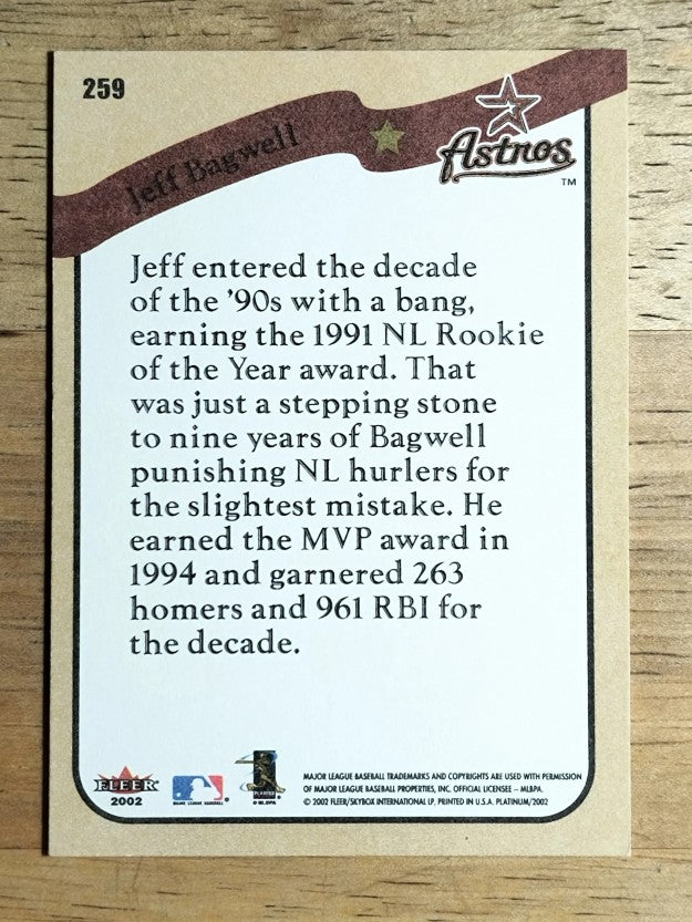 2002 Fleer Platinum #259 Jeff Bagwell DD