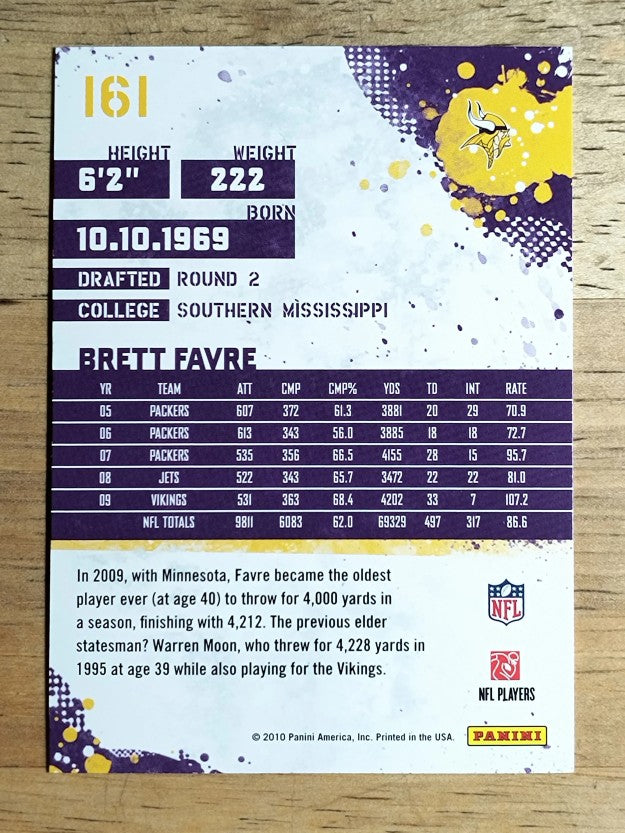 2010 Score #161 Brett Favre