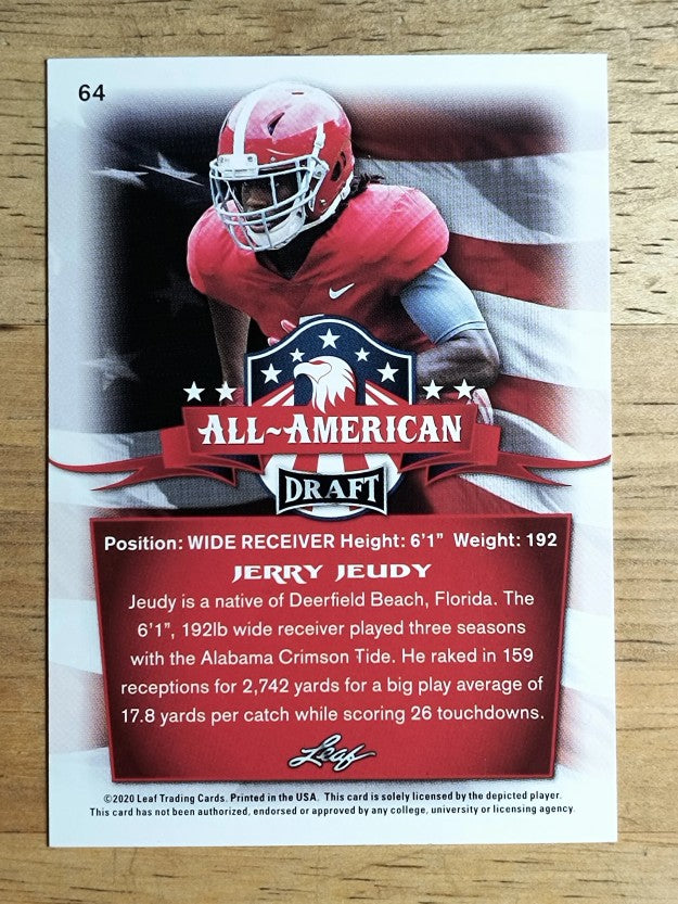 2020 Leaf Draft Gold #64 Jerry Jeudy AA