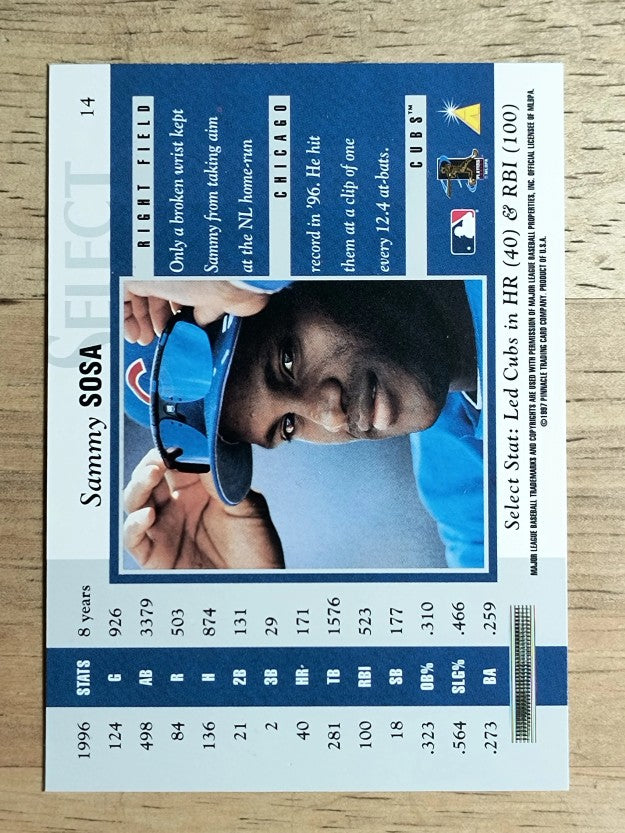 1997 Select #14 Sammy Sosa B