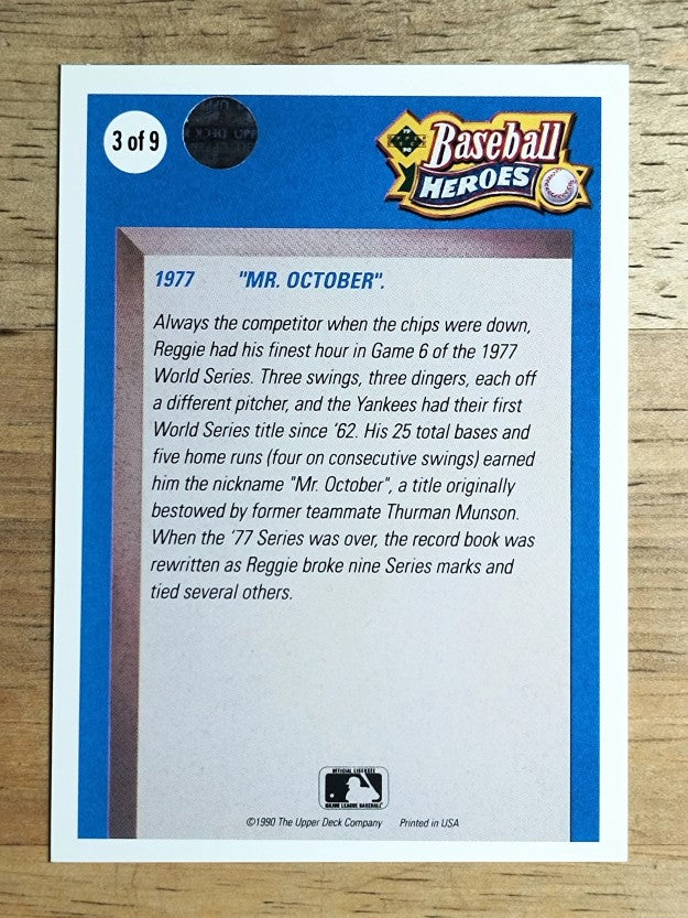 1990 Upper Deck Jackson Heroes #3 Reggie Jackson