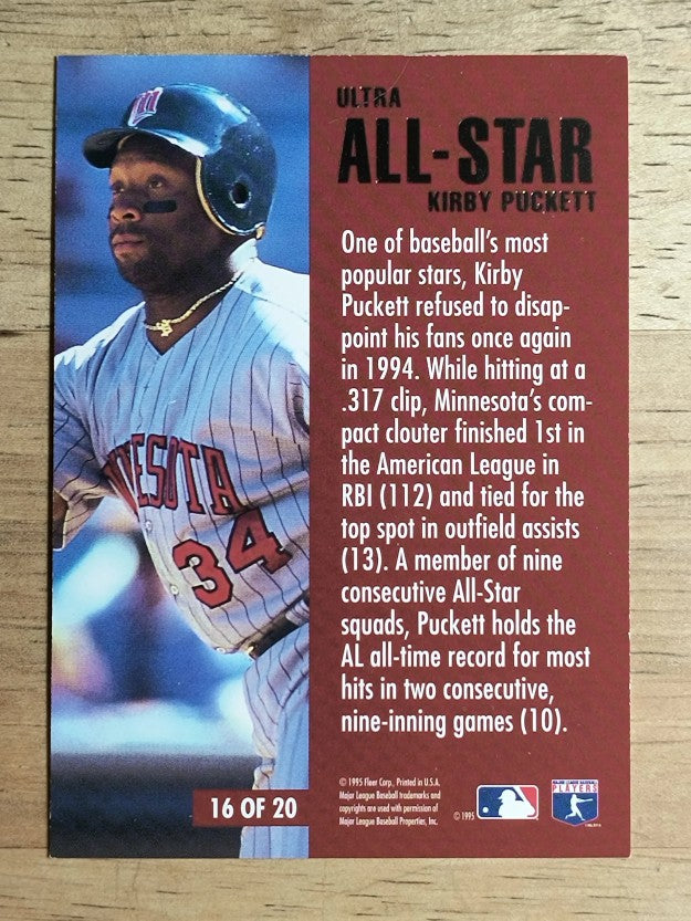 1995 Ultra All-Stars #16 Kirby Puckett