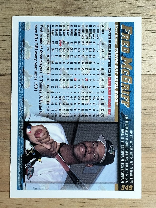 1998 Topps Chrome #349 Fred McGriff