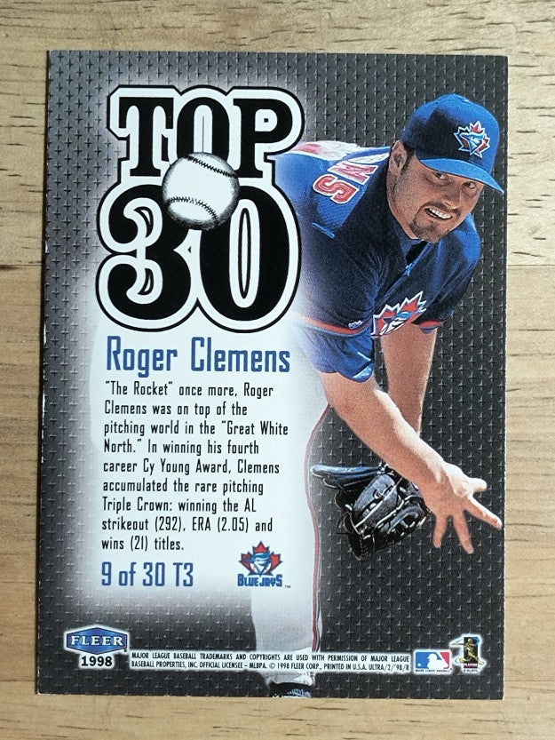 1998 Ultra Top 30 #9 Roger Clemens (NM)