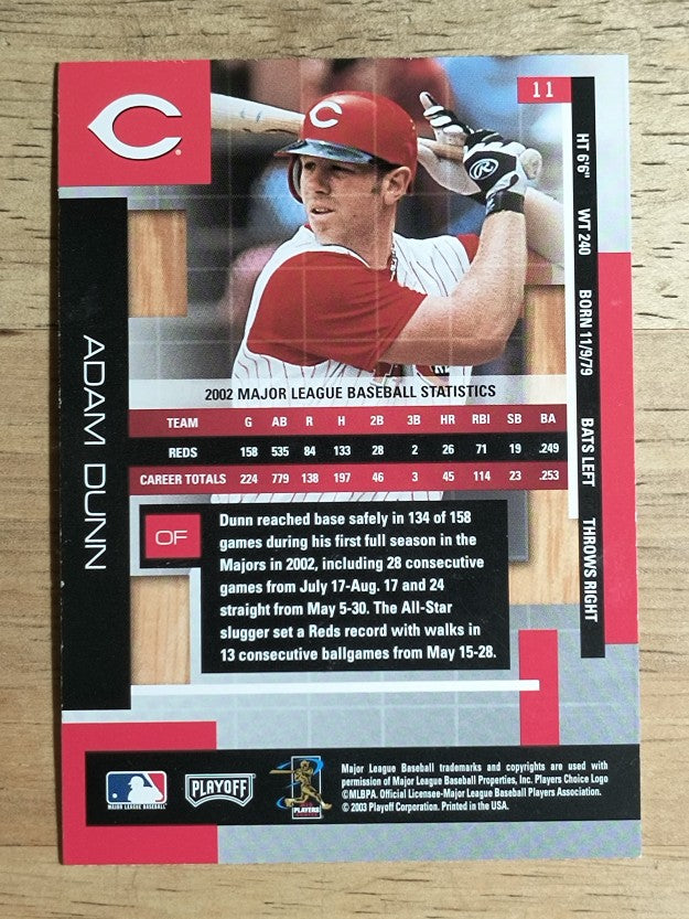 2003 Absolute Memorabilia #11 Adam Dunn