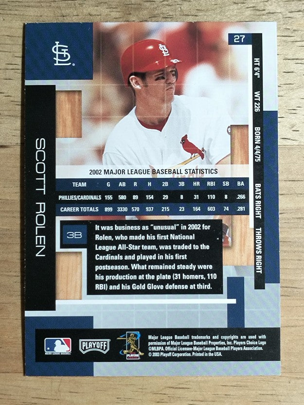 2003 Absolute Memorabilia #27 Scott Rolen