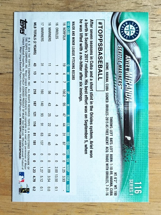 2018 Topps #116 Ariel Miranda RC