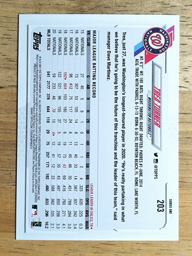 2021 Topps #203 Trea Turner