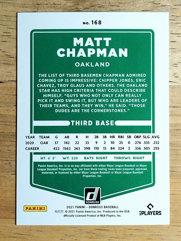 2021 Donruss #168 Matt Chapman