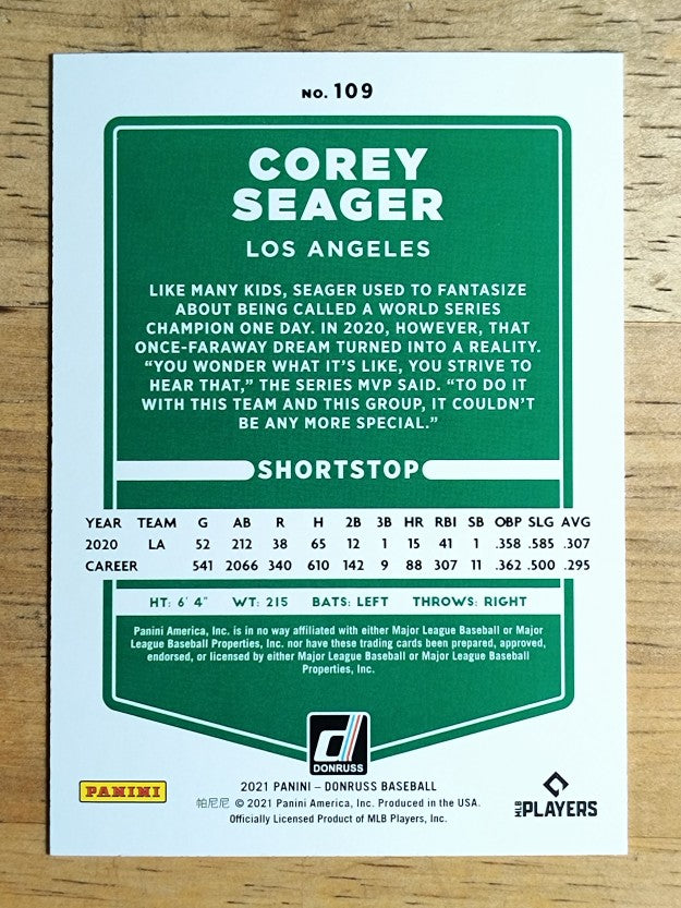 2021 Donruss #109 Corey Seager
