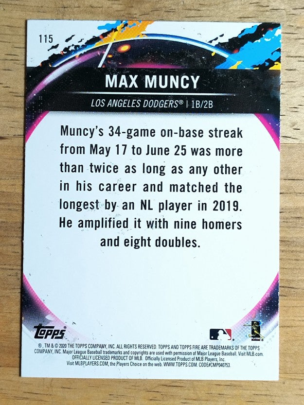 2020 Topps Fire Red Blaze #115 Max Muncy