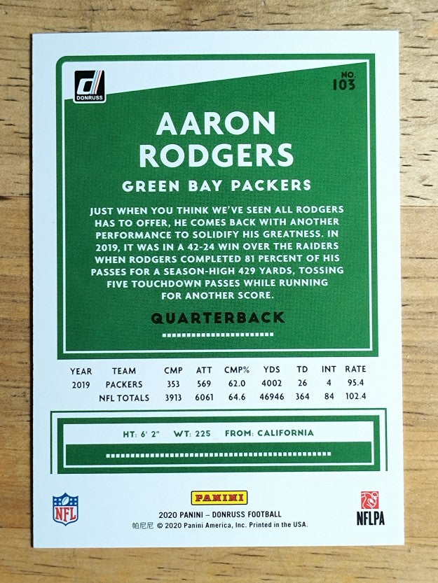 2020 Donruss #103A Aaron Rodgers