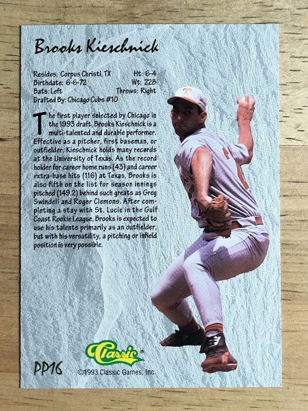 1993 Classic Four Sport Power Pick Bonus #PP16 Brooks Kieschnick