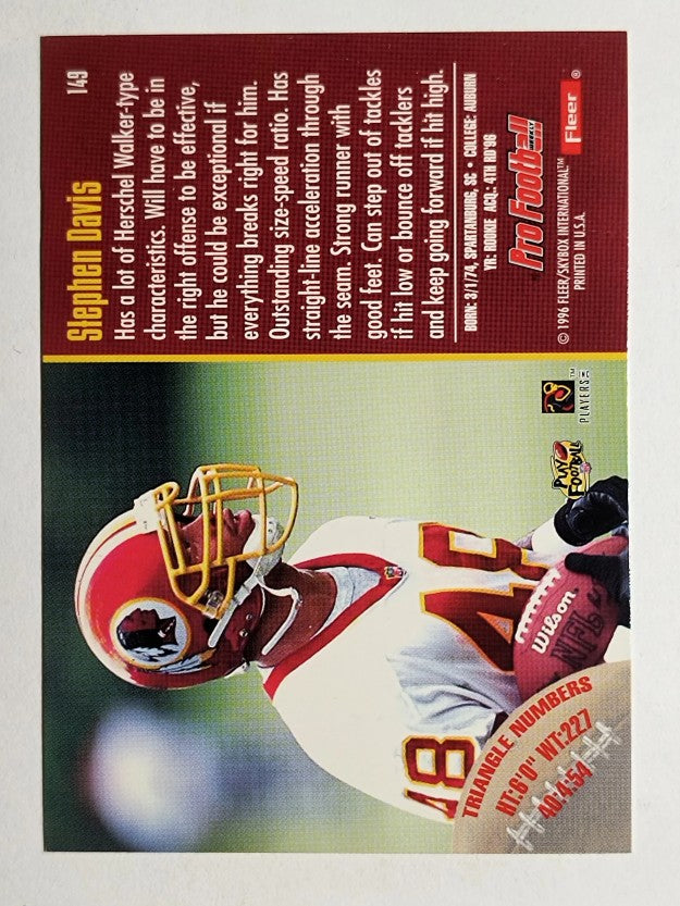 1996 Fleer #149 Stephen Davis RC