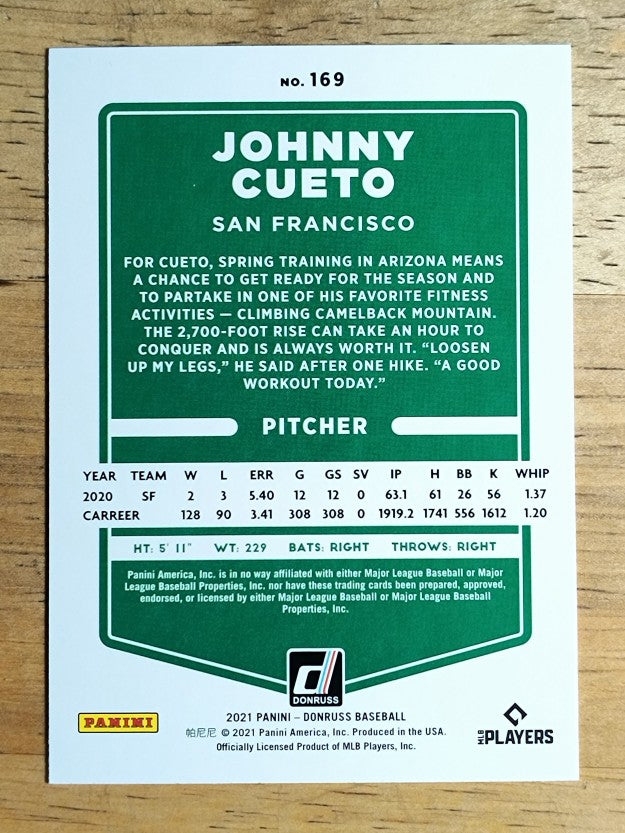 2021 Donruss #169 Johnny Cueto