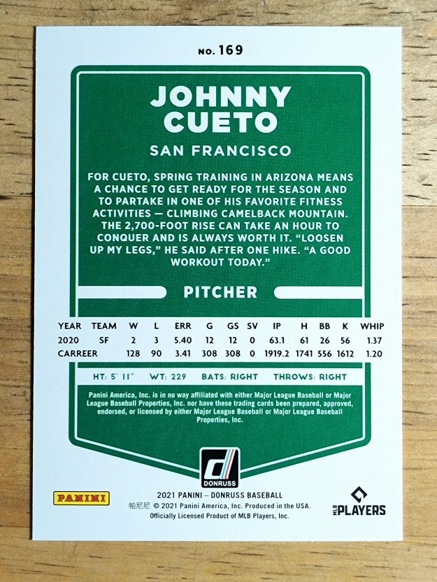 2021 Donruss #169 Johnny Cueto