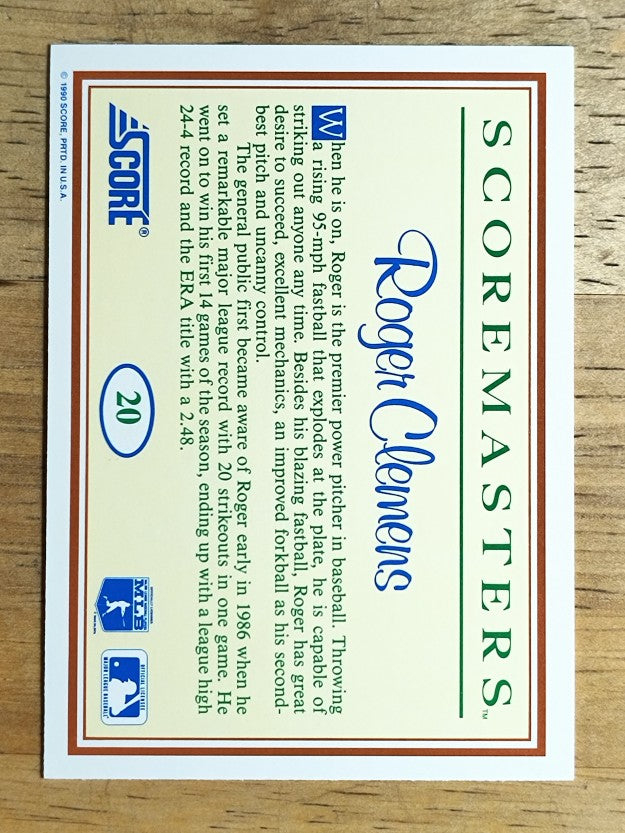 1989 Scoremasters #20 Roger Clemens