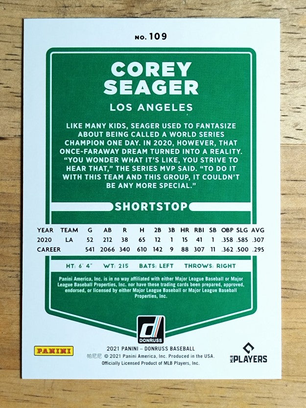 2021 Donruss #109 Corey Seager