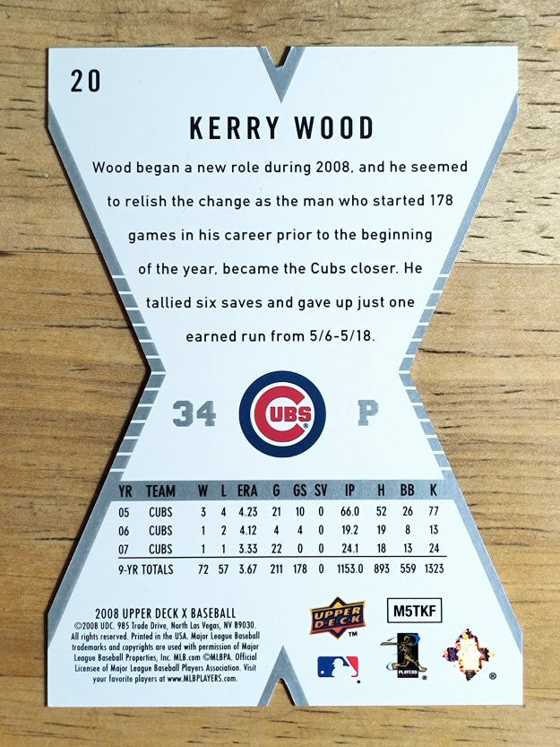 2008 Upper Deck X Die Cut #20 Kerry Wood