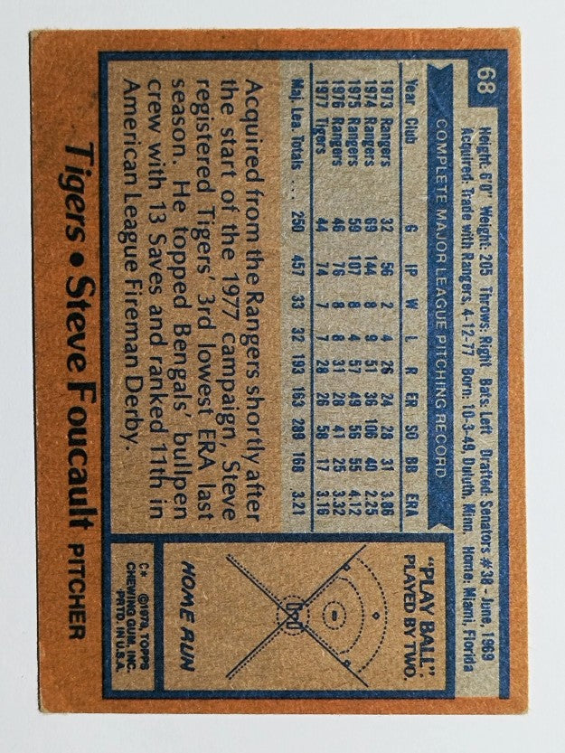 1978 Topps #68 Steve Foucault DP (GOOD)