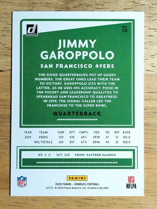 2020 Donruss #10 Jimmy Garoppolo