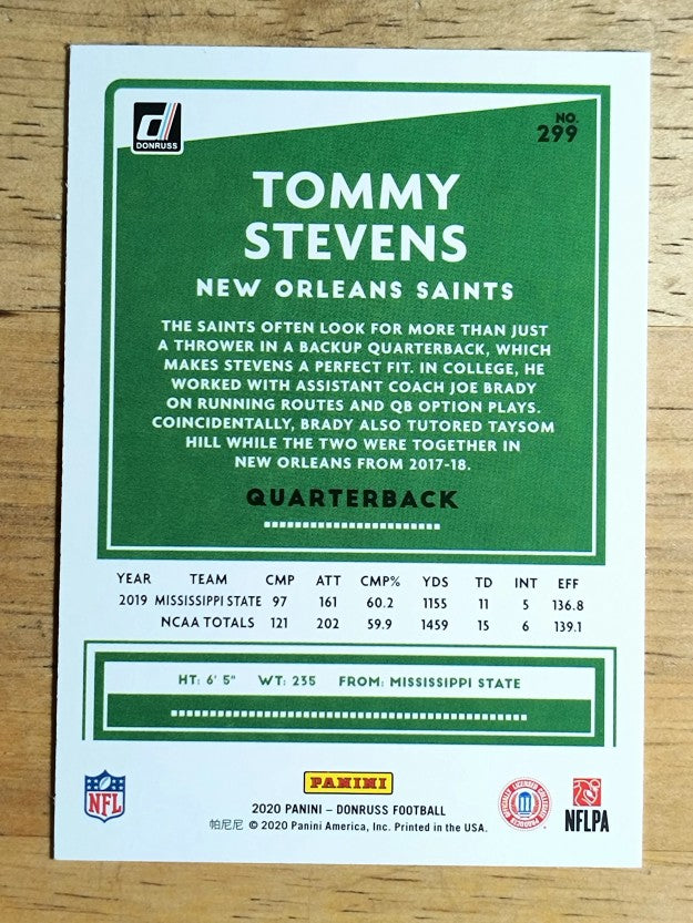 2020 Donruss #299 Tommy Stevens RC