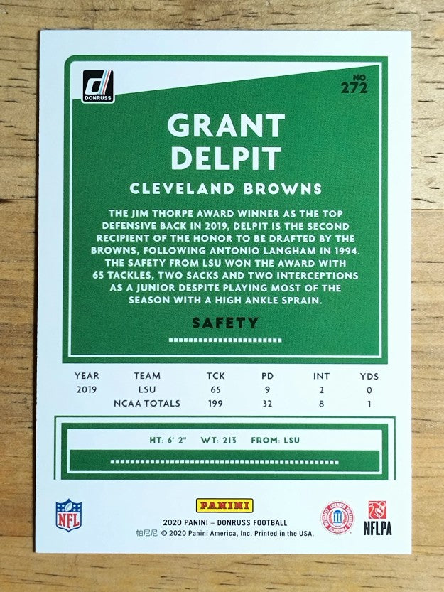 2020 Donruss #272 Grant Delpit RC