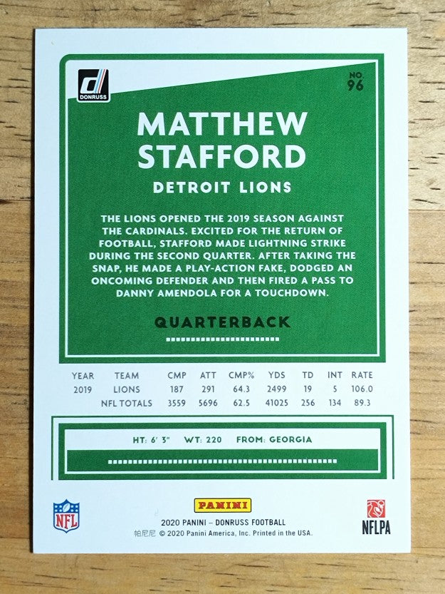 2020 Donruss #96A Matthew Stafford