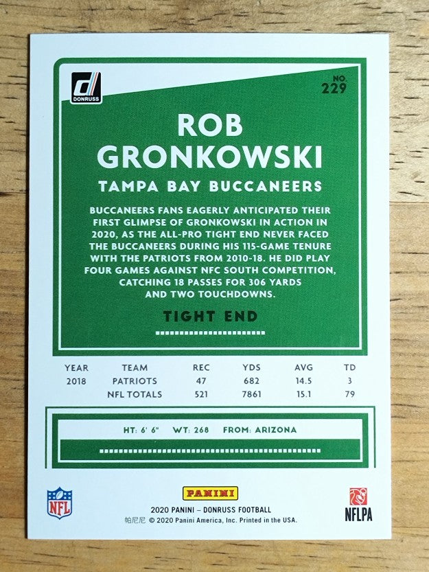 2020 Donruss #229 Rob Gronkowski