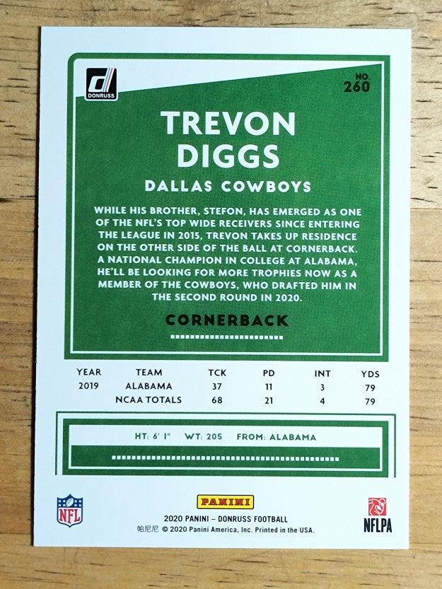 2020 Donruss #260 Trevon Diggs RC