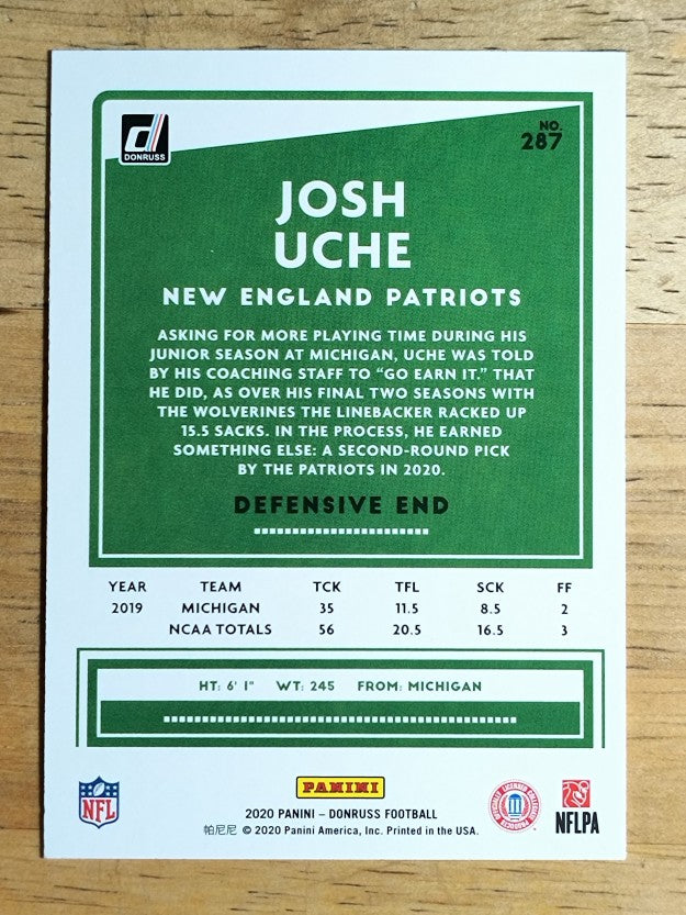 2020 Donruss #287 Josh Uche RC