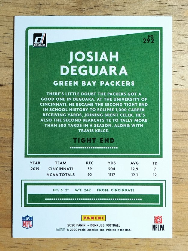 2020 Donruss #292 Josiah Deguara RC