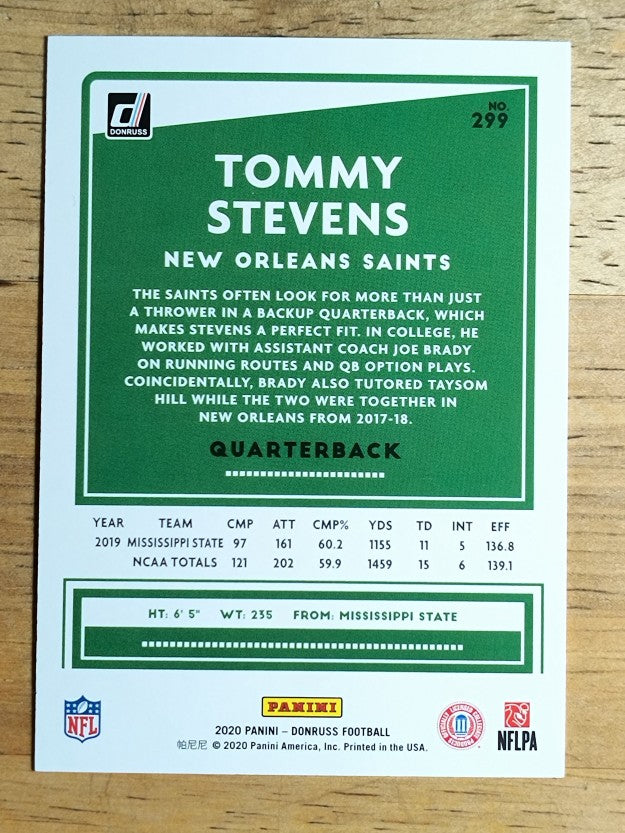 2020 Donruss #299 Tommy Stevens RC