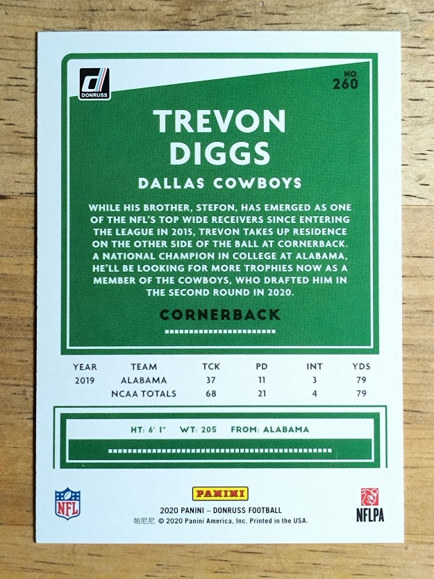 2020 Donruss #260 Trevon Diggs RC