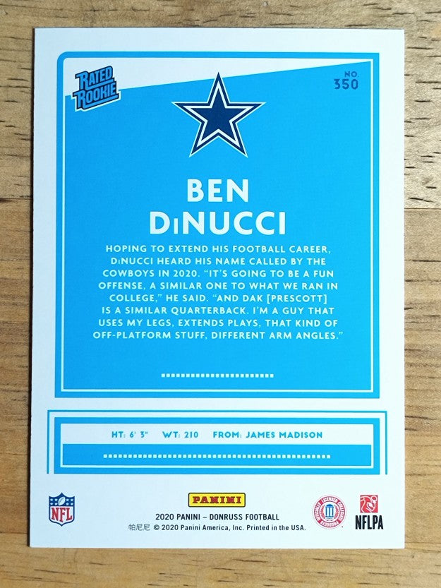 2020 Donruss #350 Ben DiNucci RR RC