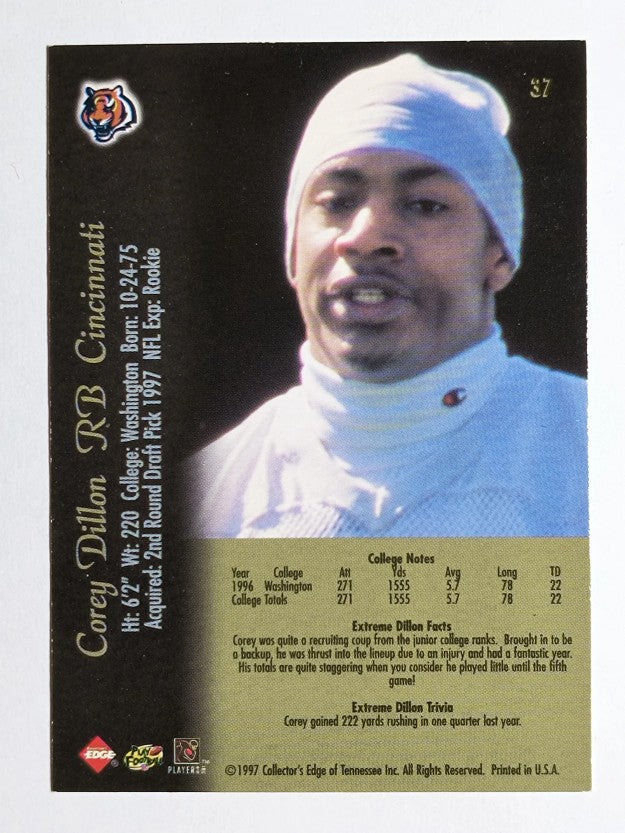1997 Collector's Edge Extreme #37 Corey Dillon RC