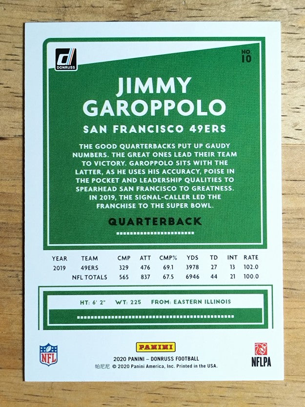 2020 Donruss #10 Jimmy Garoppolo