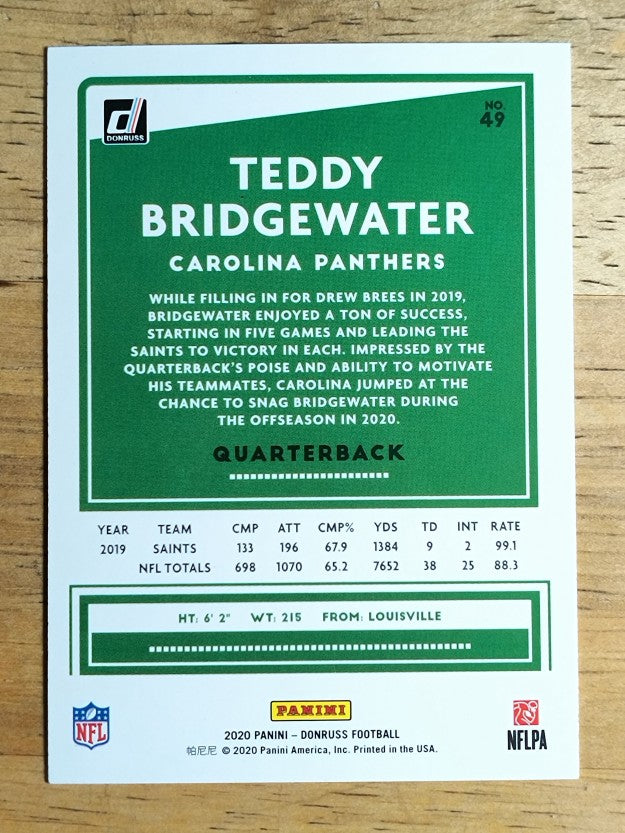2020 Donruss #49 Teddy Bridgewater