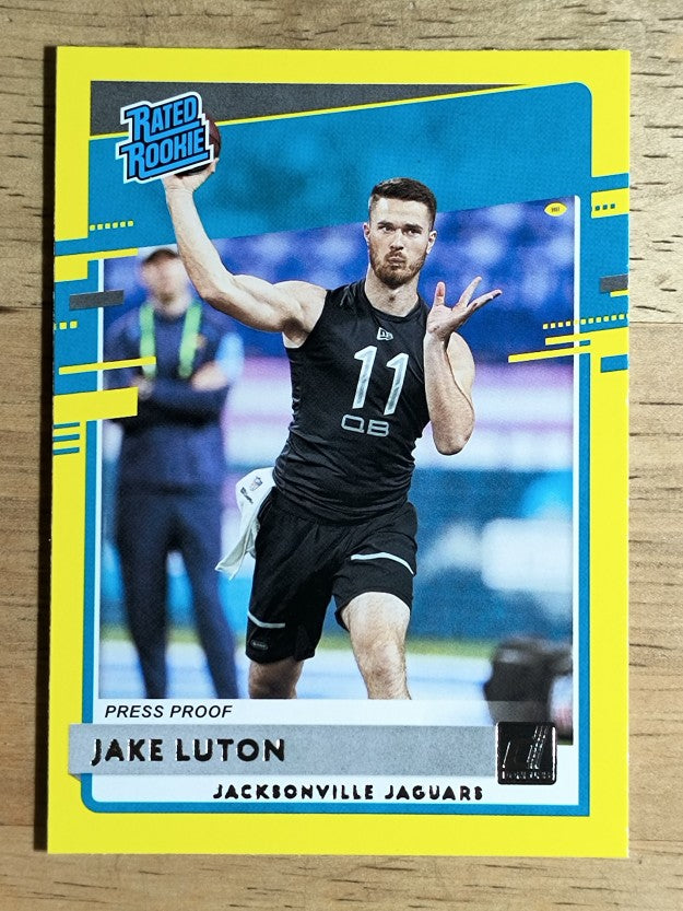 2020 Donruss Press Proof Yellow #344 Jake Luton RR