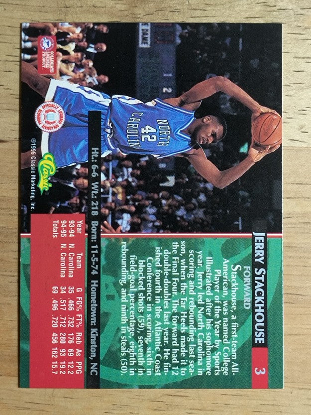 1995 Classic #3 Jerry Stackhouse