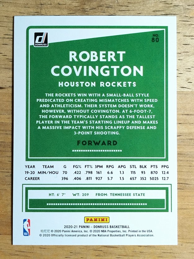 2020-21 Donruss Green Flood #80 Robert Covington