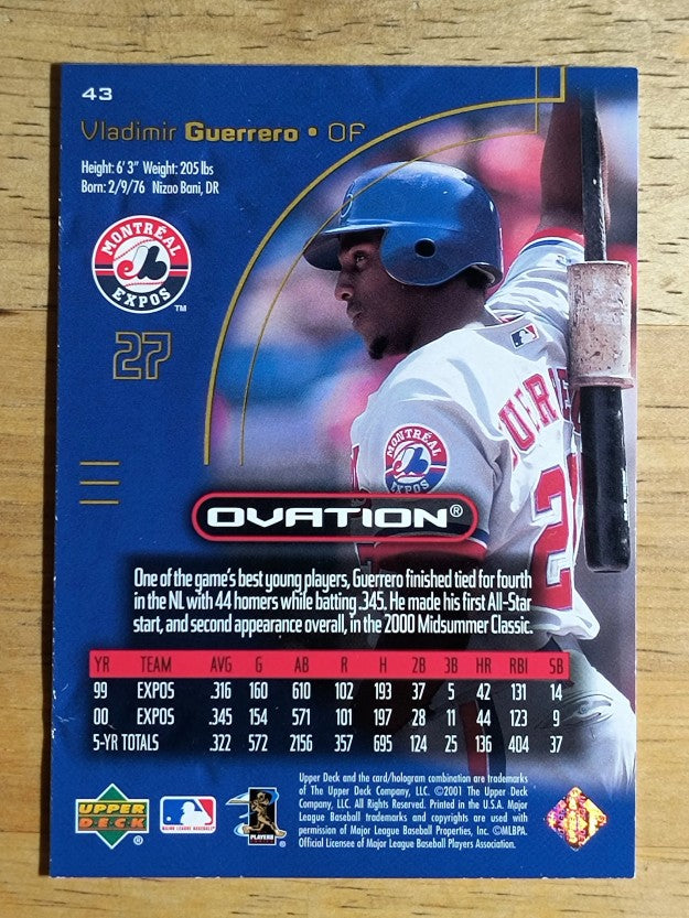 2001 Upper Deck Ovation #43 Vladimir Guerrero