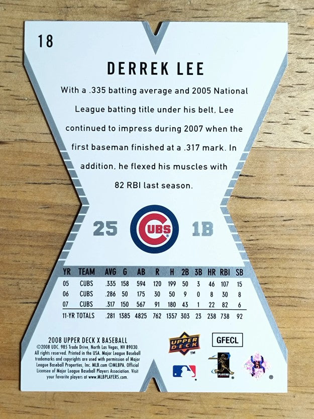 2008 Upper Deck X Die Cut #18 Derrek Lee