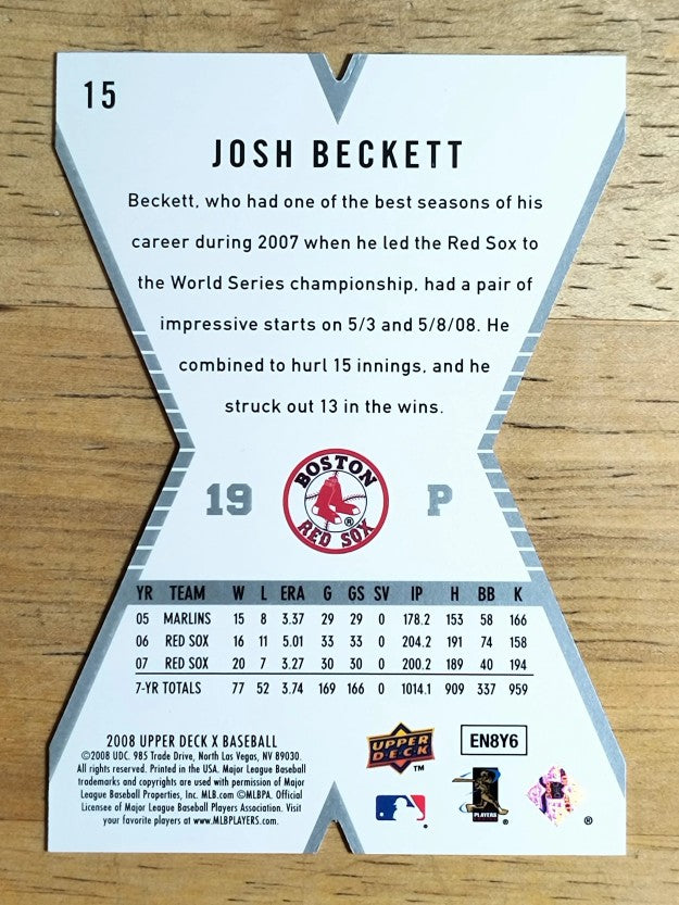 2008 Upper Deck X Die Cut #15 Josh Beckett