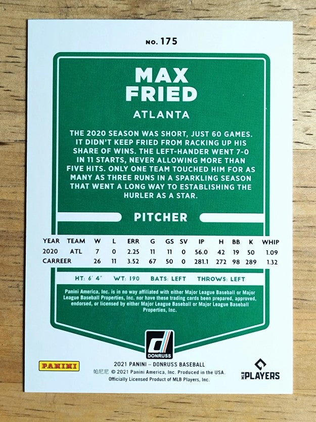 2021 Donruss #175 Max Fried