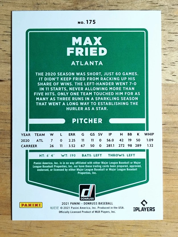 2021 Donruss #175 Max Fried