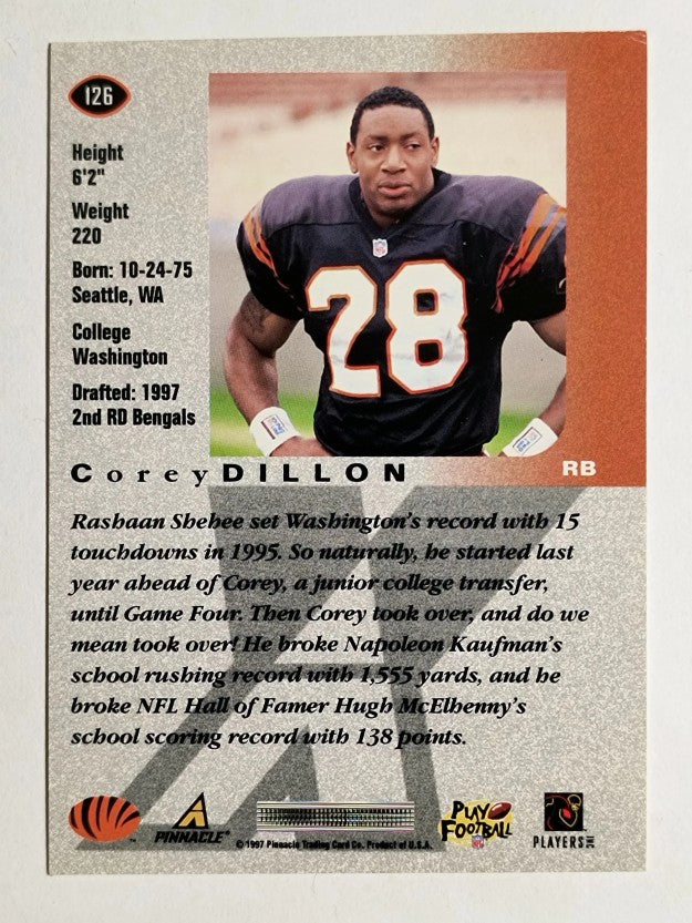1997 Pinnacle X-Press #126 Corey Dillon RC