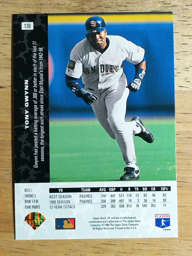 1994 SP #130 Tony Gwynn
