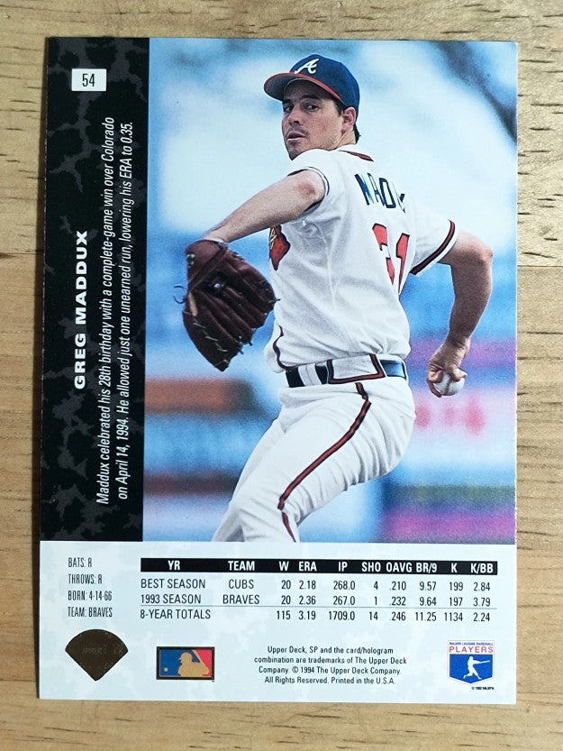 1994 SP #54 Greg Maddux